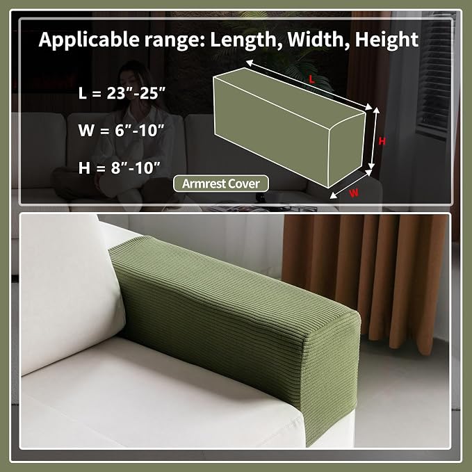 OHSIO Sectional Couch Covers, Wear Resistant Stretch Sofa Covers Washable Soft - Image 2