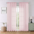 Blush Pink Sheer Curtains 84 Inches Long 2 Pcs, Rod Pockets Breathable Rustic by Lecloud