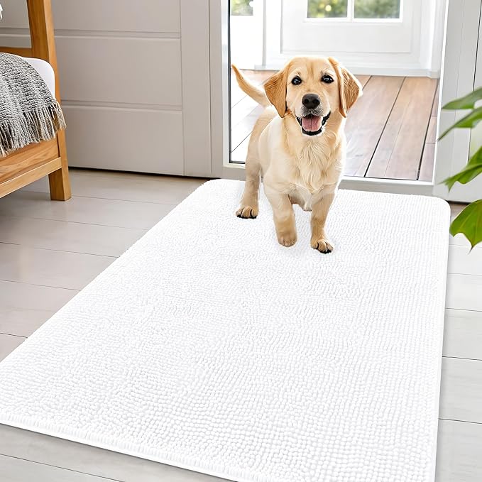 OLANLY Dog Door Mat for Muddy Paws 44x32, Super Absorbent Chenille Mud Mat | by OLANLY