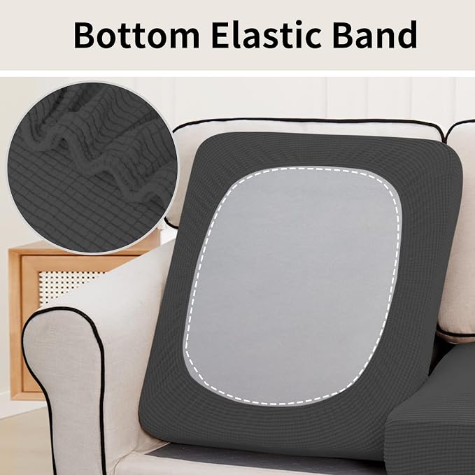 Easy-Going Stretch 3 Pieces Couch Cushion Cover - Image 4