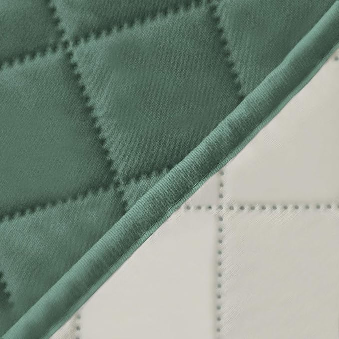 Easy-Going Reversible Couch Cover, Small Chair, Cyan/Ivory | Machine Washable - Image 6