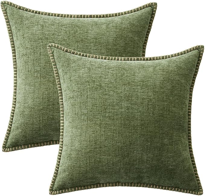 MIULEE Decorative Couch Throw Pillow Covers 20x20 Inch Sage Green 2 Pack | - Image 8