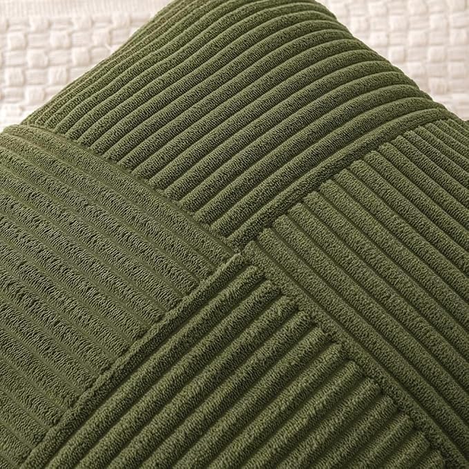 MIULEE Olive Green Decorative Throw Pillow Covers - Image 2