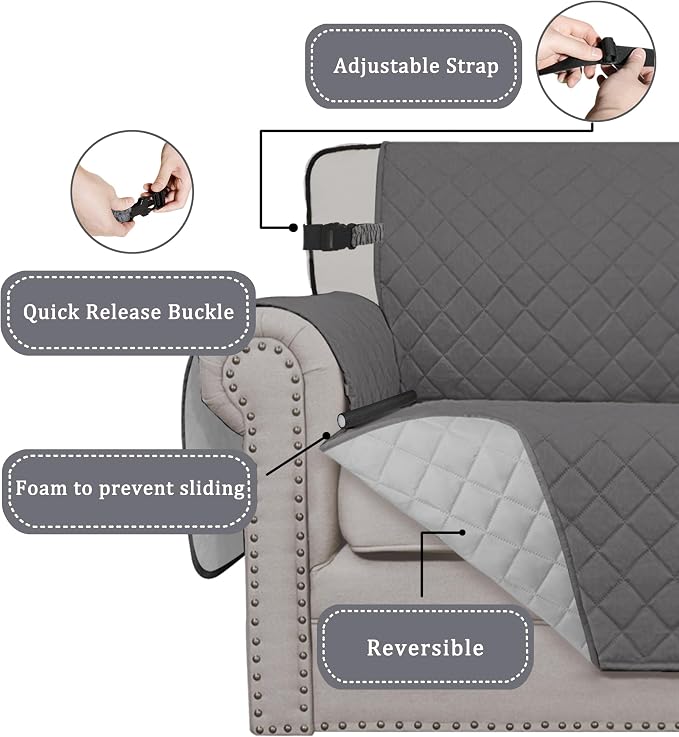Easy-Going Reversible Couch Cover, Chair 30 in, Water Resistant Furniture Mat - Image 3