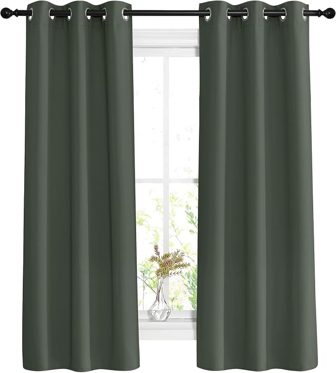 NICETOWN Bedroom Curtains 63 inch Length 2 Panels by NICETOWN