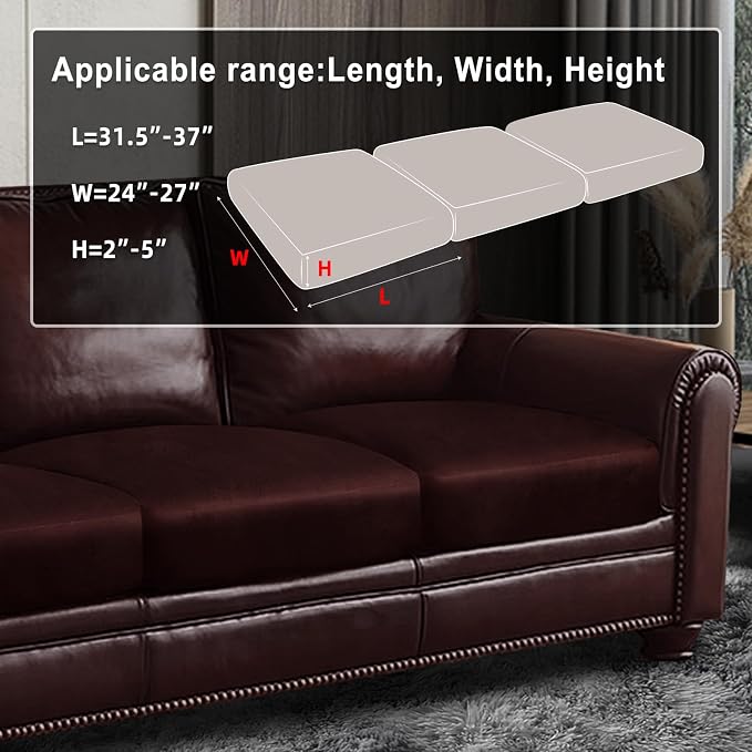 ANARACHON Leather Look Couch Cushion Covers Sofa Seat Slipcovers Sets Couches - Image 3
