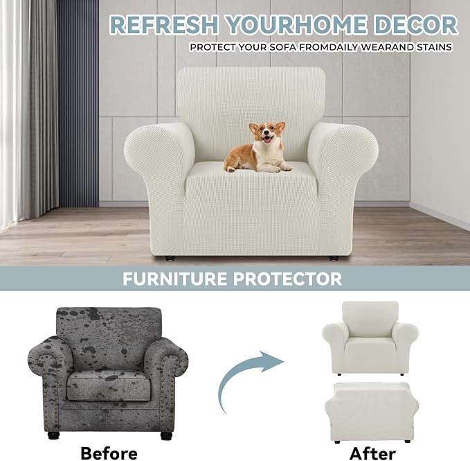 LURKA Stretch Chair Sofa Slipcovers 1 Piece Couch Covers - Image 3