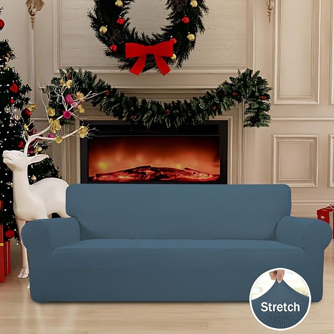 Easy-Going Stretch Oversized Sofa Couch Slipcover Washable Bluestone | 1-Piece - Image 2