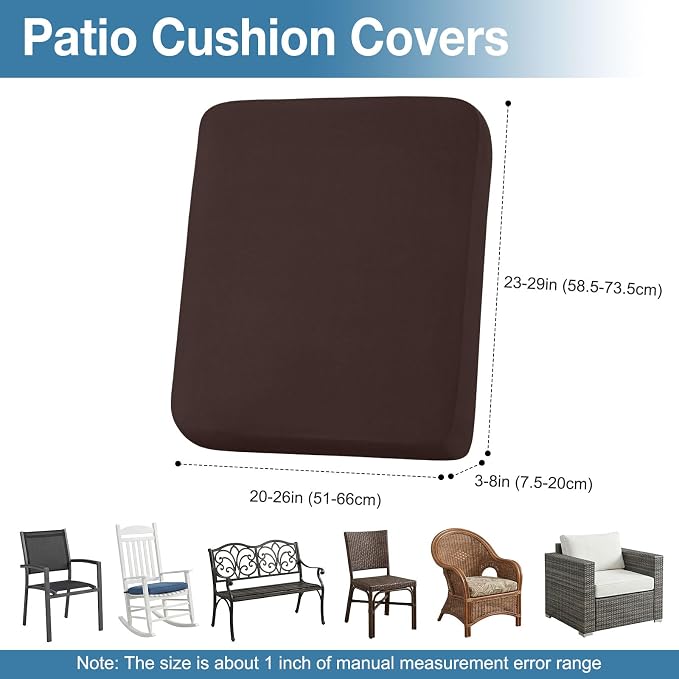Waterproof Outdoor Cushion Covers, Stretch Patio Slipcovers | UV Resistant - Image 6
