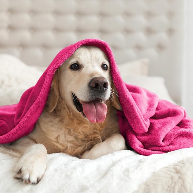 BEDELITE Fleece Blanket Soft Plush King Size Bed Blanket Hot Pink 108"x90" | - Image 9