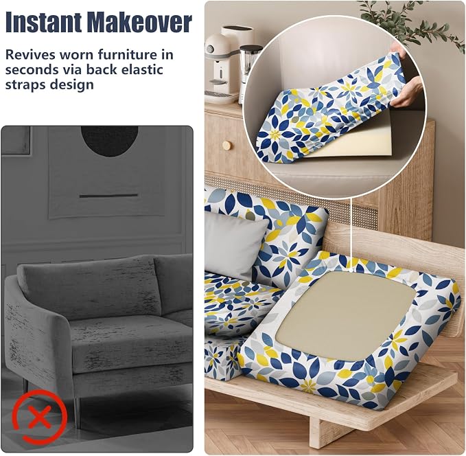 8Pcs Outdoor Cushion Covers, Stretch Patio Furniture Couch Chair Slipcovers | - Image 5