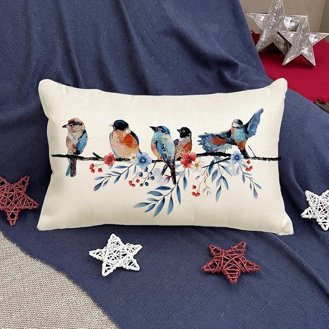 RABUSOFA 4th of July Memorial Day Patriotic Lumbar Throw Pillow Cover, 12x20 - Image 5
