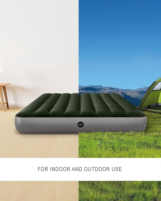 Intex 64108E Dura-Beam Standard Prestige Air Mattress: Fiber-Tech - Full Size - 10in Bed Height - 600lb Weight Capacity - Pump Sold Separately