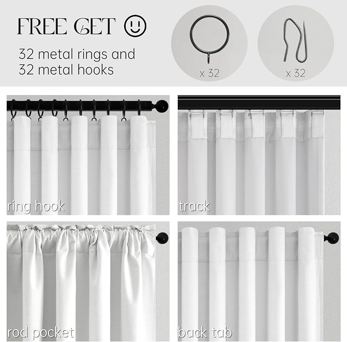 102 inch blackout curtains for Sliding door 2 Panels 100% Blackout Linen - Image 3