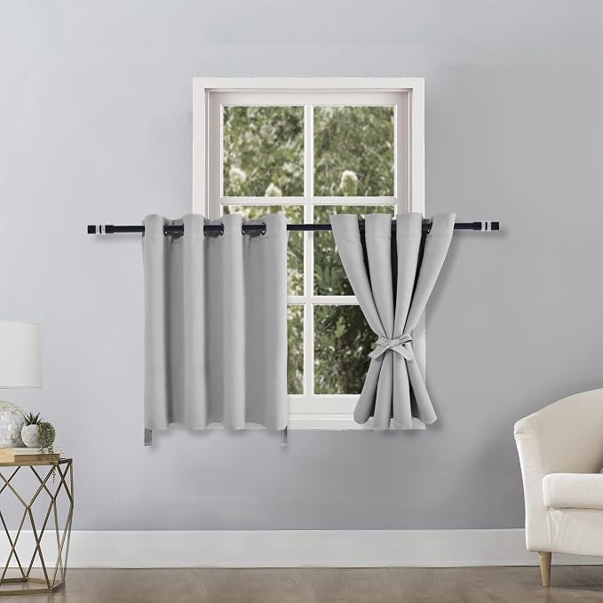 Blackout Curtains for Bedroom, 52 x 30 Inch, 2 Panels | Thermal Insulated & - Image 2