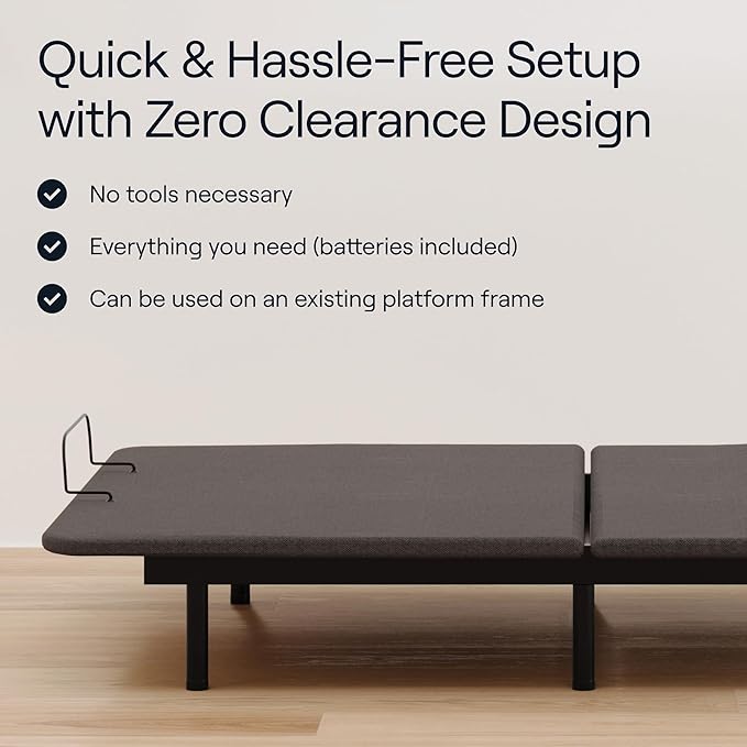 Siena 8” Twin XL Mattress with Adjustable Base - Head & Foot Incline - Medium Firm Gel Memory Foam - Premium Pressure Relieving Layers - Wireless Remote with Memory - Zero Clearance - Zero Gravity