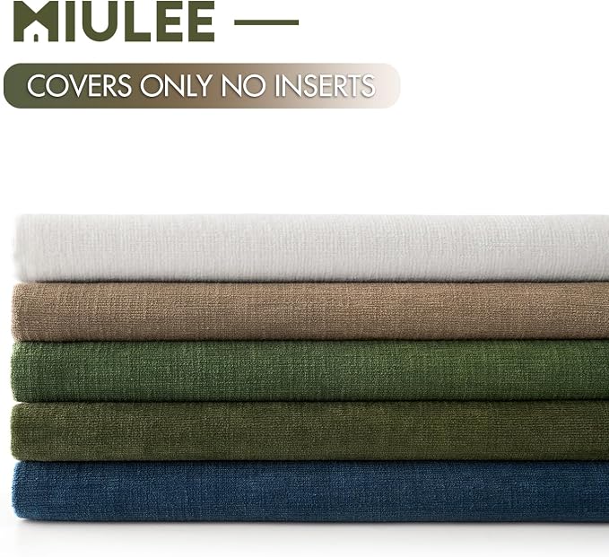 MIULEE Light Brown Chenille Couch Throw Pillow Covers, 20x20 | Set of 2 - Image 6