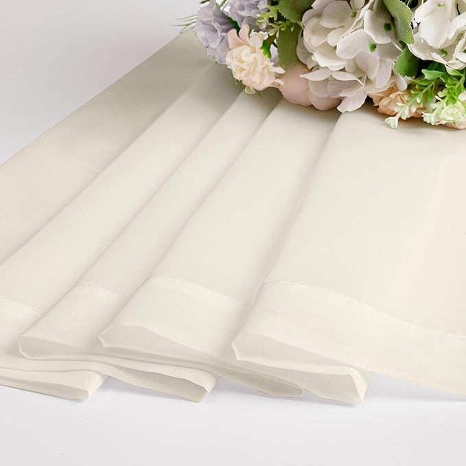 Cream Sheer Curtains 84 inches Long 2 Panels Set - Image 6