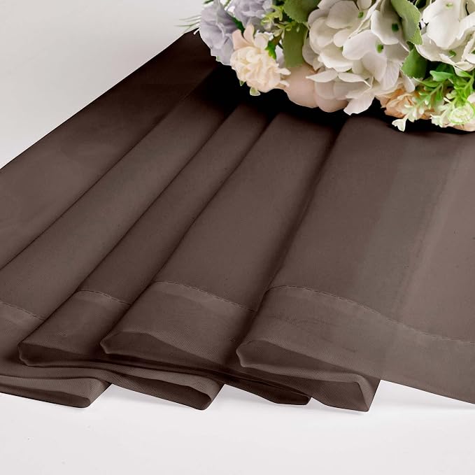 Sheer Curtains 63 inch Length 2 Panels Set, Rod Pocket Voile Fimly Sheer Drapes - Image 4