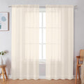 Simplebrand Cream Sheer Curtains 72 Inches Long 2 Panels by Simplebrand