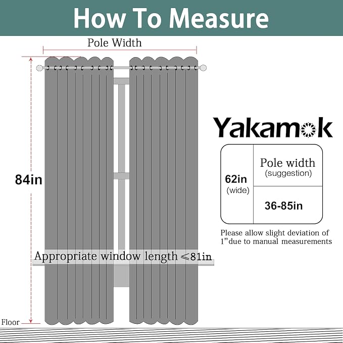 Yakamok Room Darkening Curtains 62x84 inch Length Olive Green-Living Room | 2 - Image 7