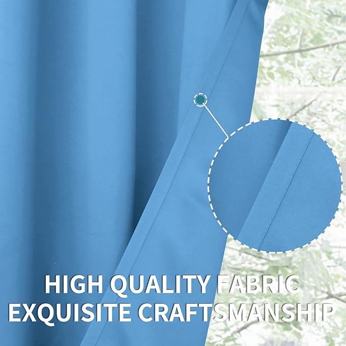 BGment Room Darkening Curtains 54 Inches Long - Grommet Thermal Insulated Drapes Window Treatment Curtains for Bedroom, 2 Panels, 52 x 54 Inch, Sky Blue