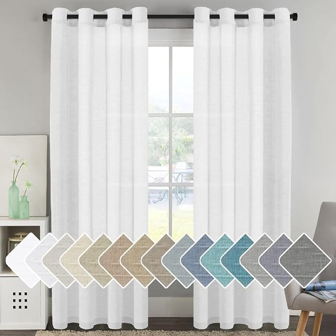 H.VERSAILTEX Linen Curtains Flax Linen Blended Curtain Panels by HVERSAILTEX