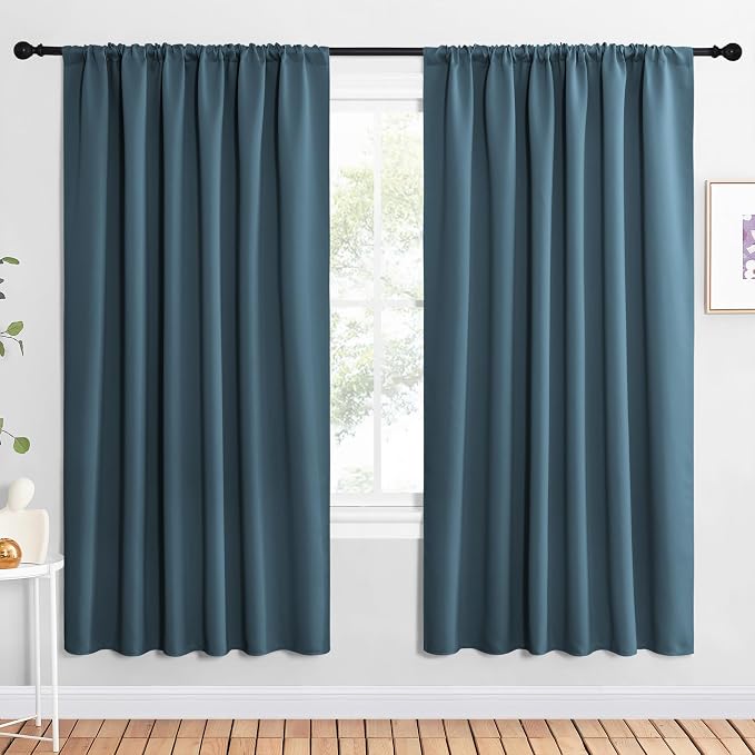 NICETOWN 2 Panels Blackout Curtains, Rod Pocket Window Curtains Room Darkning by NICETOWN