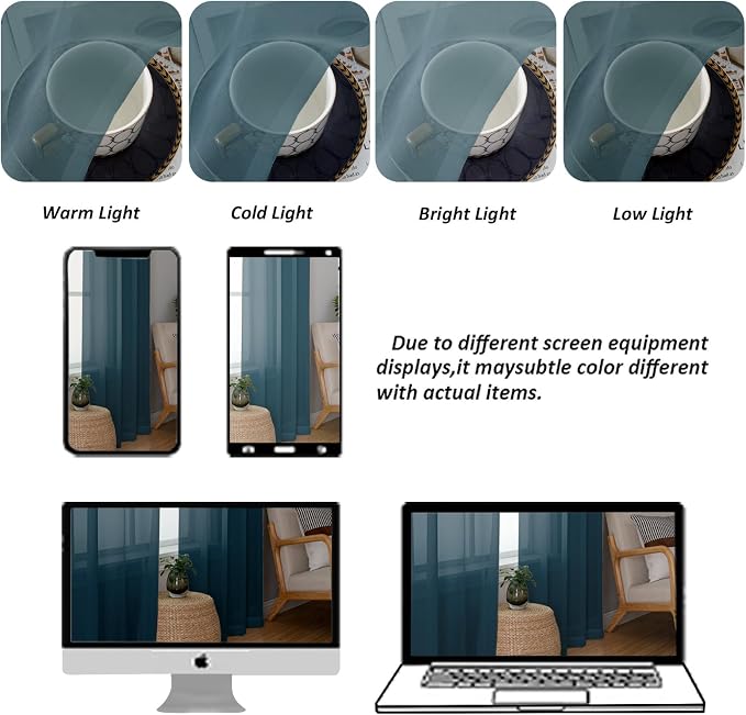 Chyhomenyc Sheer Valances for Windows 2 Pack, Small Window Curtains for Living - Image 4