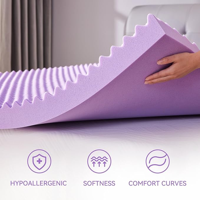 SINWEEK 3 Inch Egg Crate Memory Foam Mattress Topper Full Size, Soft Mattress Pad for Back Pain Relief, Bed Topper, CertiPUR-US Certified