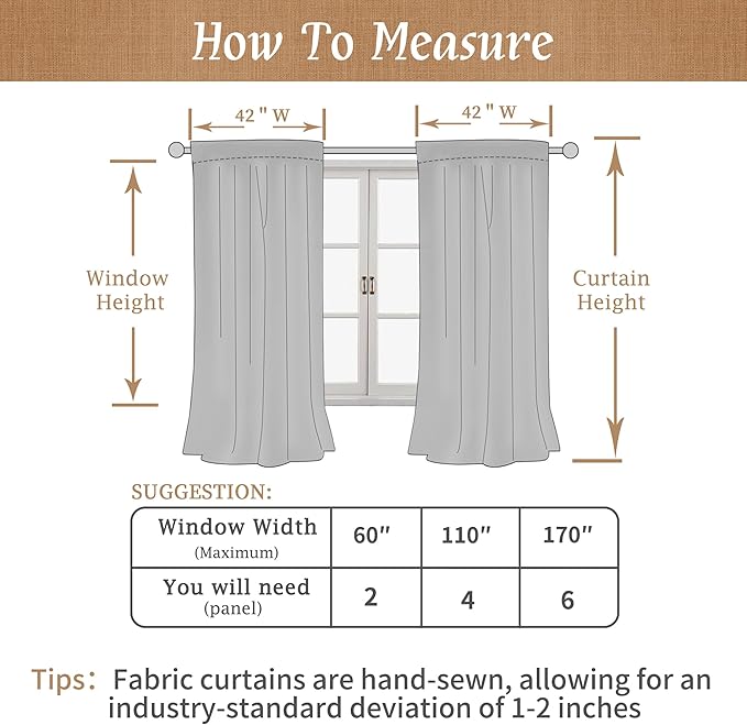 100% Blackout Linen Curtains 63 Inches - Image 9