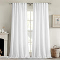 MIULEE White Linen Curtains 2 Panels Window Drapes 37x84 Inches | Curtains by MIULEE