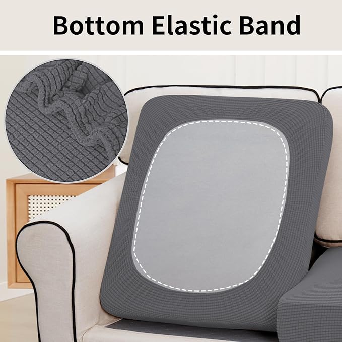Easy-Going Stretch 3 Pieces Oversized Couch Cushion Cover - Image 4
