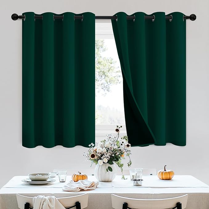 SimpleHome Dark Green 100% Blackout Curtains Room Darkening Living Room 36 | by SimpleHome