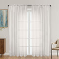 Ivory Sheer Curtains 72 Inches Long 2 Panels Set, Light Filtering Sheer Curtains by OVZME
