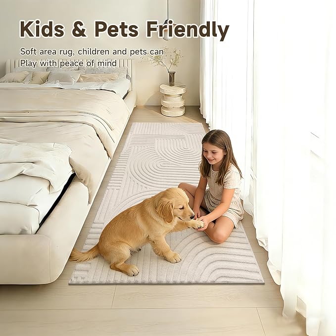 Pauwer 3x6 Area Rugs for Living Room, Modern Non Slip Washable Rug, Soft Fluffy - Image 6