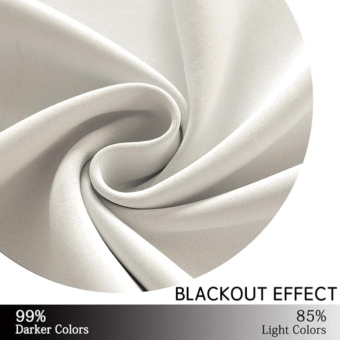 Yakamok Room Darkening Curtains 52x54 inch Length Light Beige-Living Room | 2 - Image 5