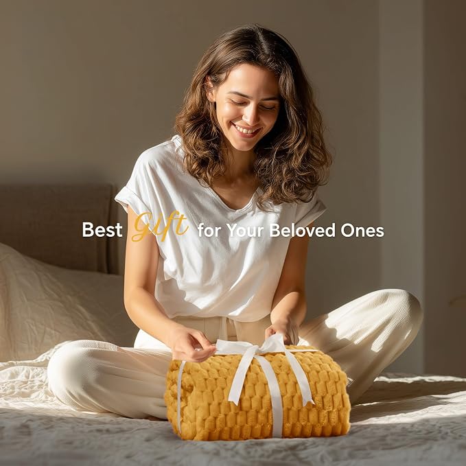 BEDELITE Mustard Yellow Twin Blanket - Image 5