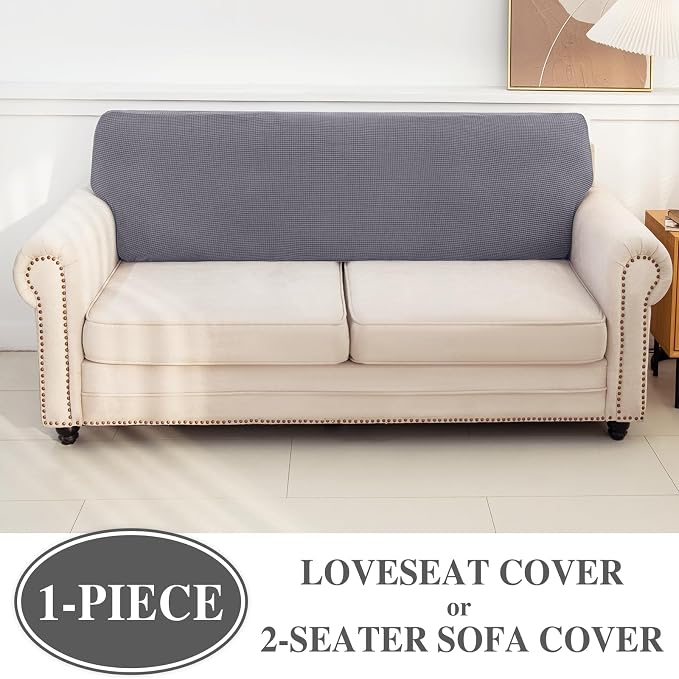 LA MEACK Couch Cushion Cover Loveseat Cover or 2 Seat Sofa Cover Washable - Image 3