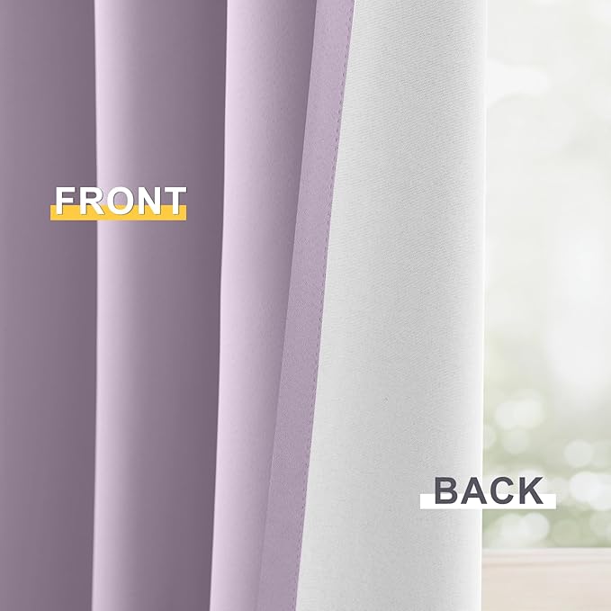 Yakamok Lilac 100% Blackout Curtains 84 Inches Long - Image 6