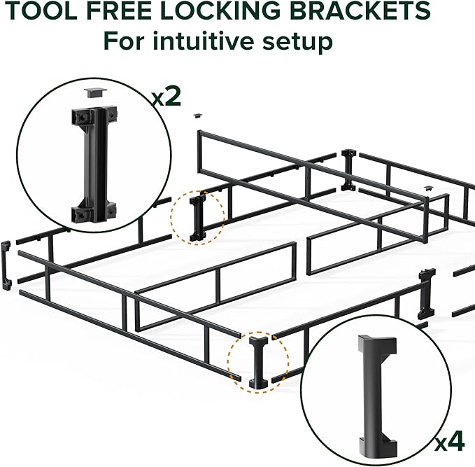 ZINUS 9 Inch California King Metal Smart Box Spring with Quick Assembly, Mattress Foundation, Strong Metal Frame, Easy Assembly