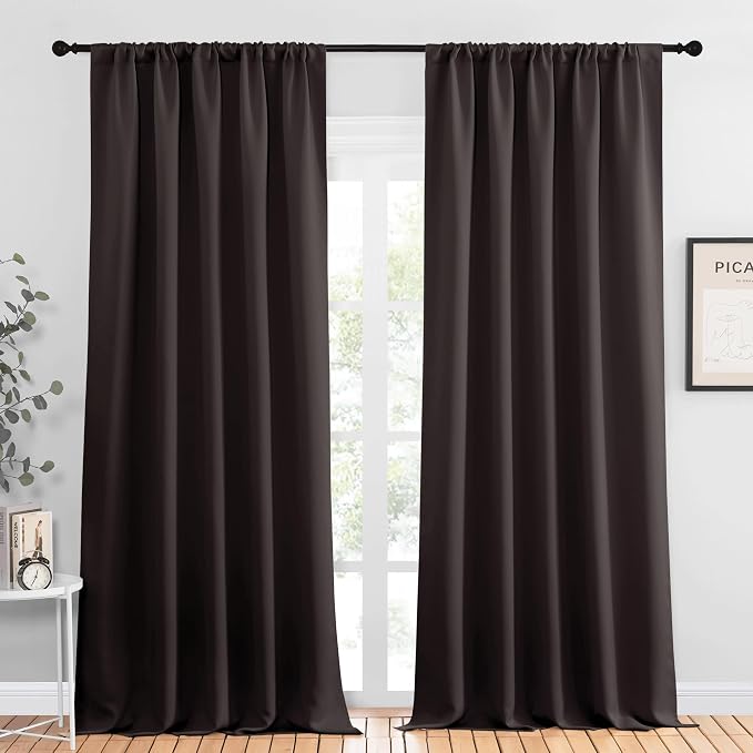 NICETOWN Blackout Curtains for Living Curtains, Toffee Brown, 2 Panels by NICETOWN