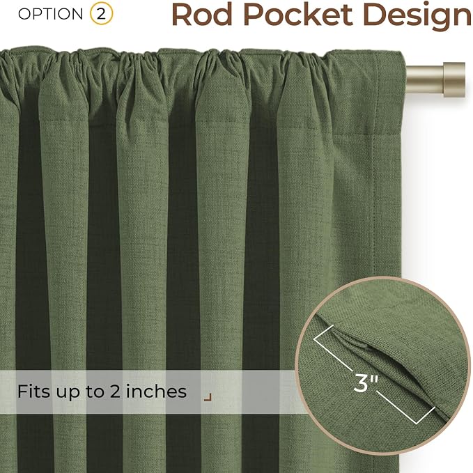 INOVADAY 100% Blackout Linen Curtains - Image 4