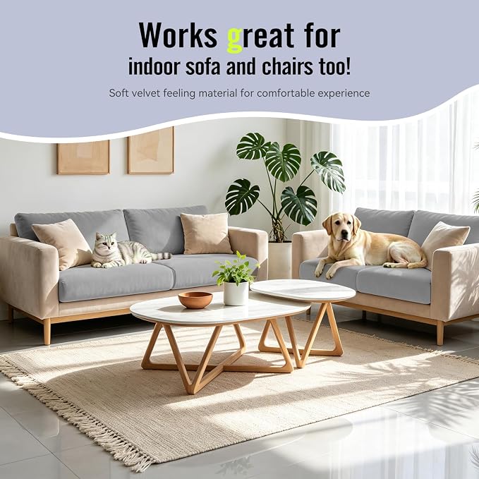 8Pcs Outdoor Cushion Covers, Stretch Patio Furniture Couch Chair Slipcovers | - Image 7