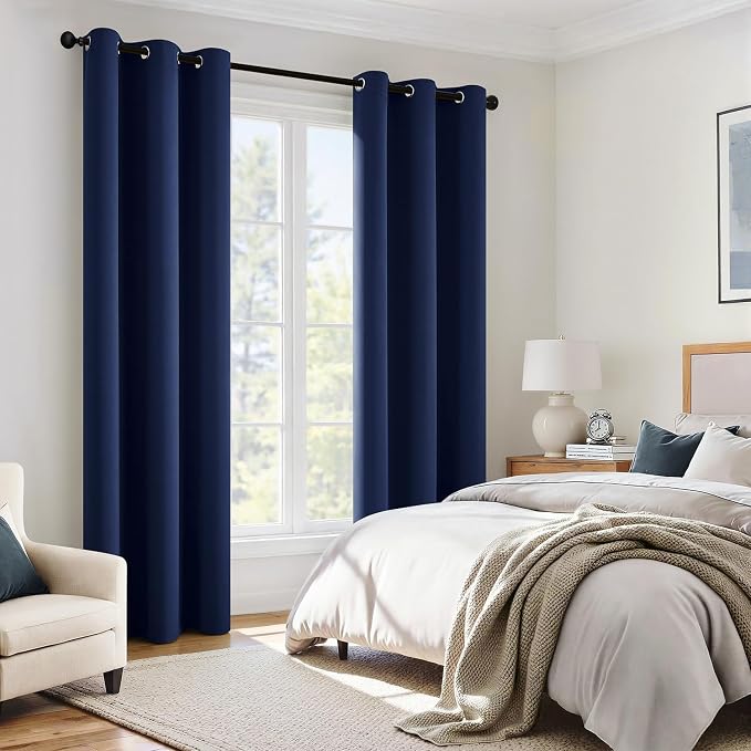 MIULEE Navy Blue 100% Blackout Curtains - Image 6