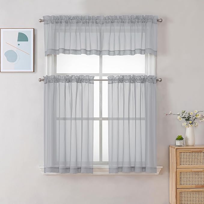 Chyhomenyc Light Grey Sheer Valance - Image 2