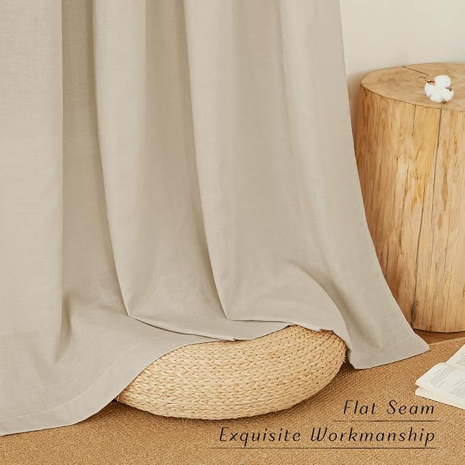 NICETOWN Rustic Linen 144 inch Long Curtains - Image 2