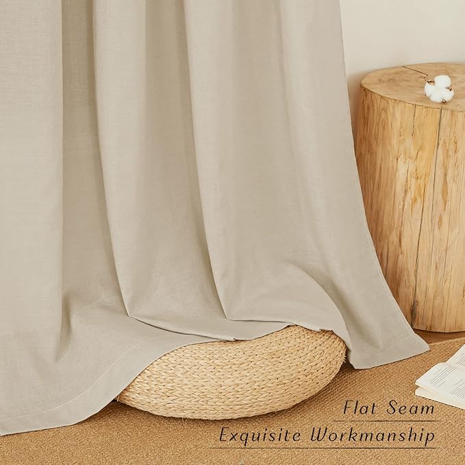 NICETOWN Linen Angora Curtains for Living Room, Grommet Privacy Assured Semi - Image 7