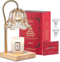 Christmas Gifts for Women: Gold Flower Candle Warmer Lamp with Timer Height Adjustalbe Wax Warmer Dimmable Christmas Home Decor