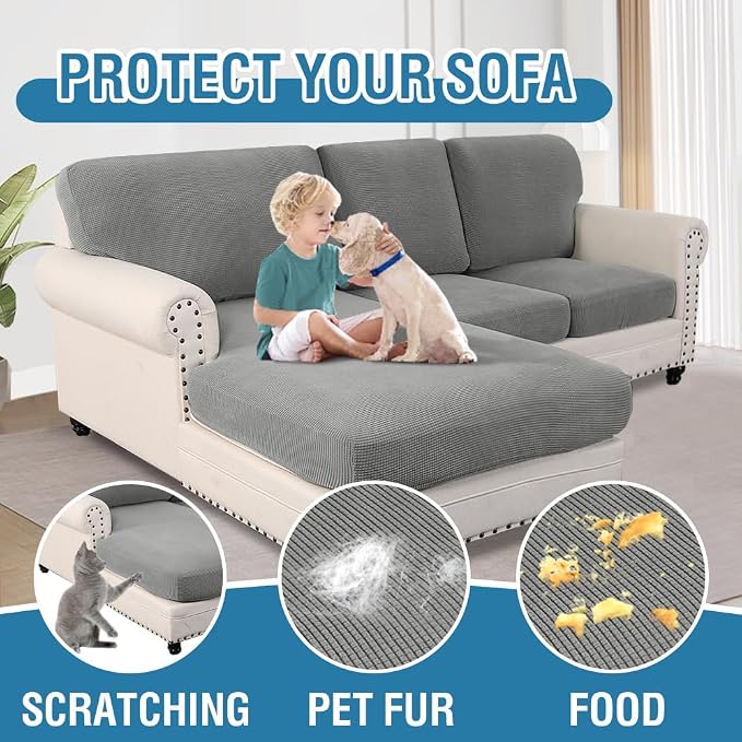 H.VERSAILTEX Sectional Couch Covers 6 Pieces Stretch Sofa Covers - Image 7